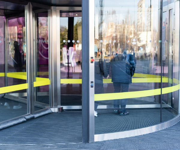 Automatic revolving door installed by MC Automations in Johannesburg