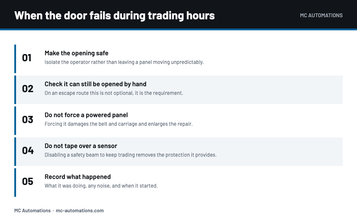 Automatic Sliding Door Repair: What Breaks and What It Takes What to do when an automatic door fails during trading hours