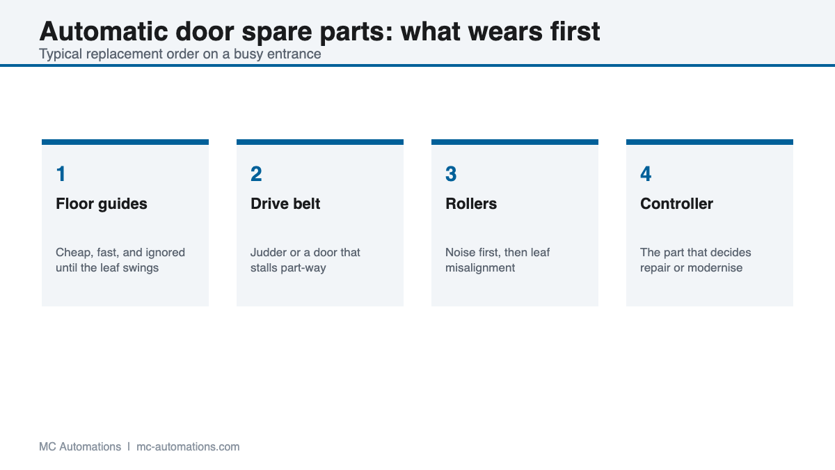 Automatic door spare parts Automatic door spare parts in the order they wear out