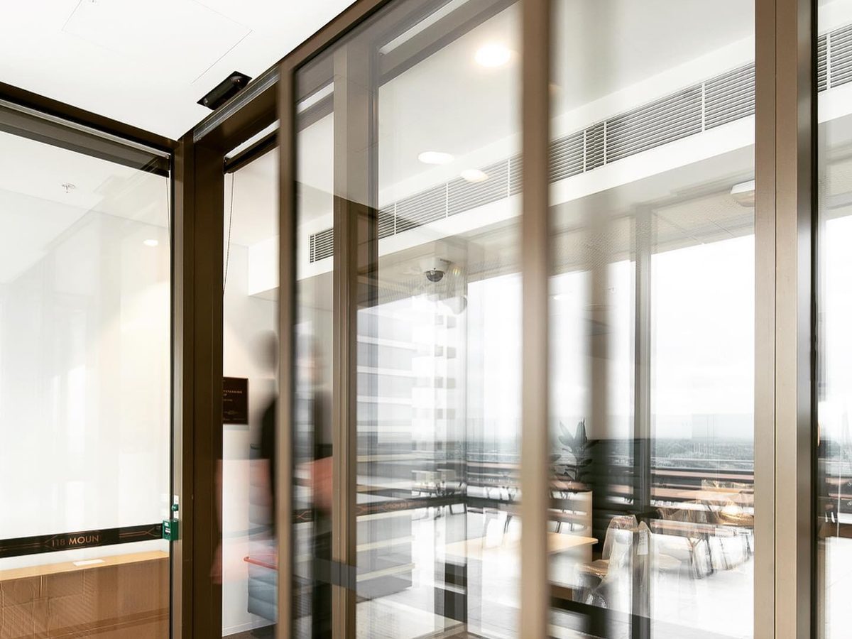 About MC Automations Sliding automatic entrance systems installed in a commercial interior