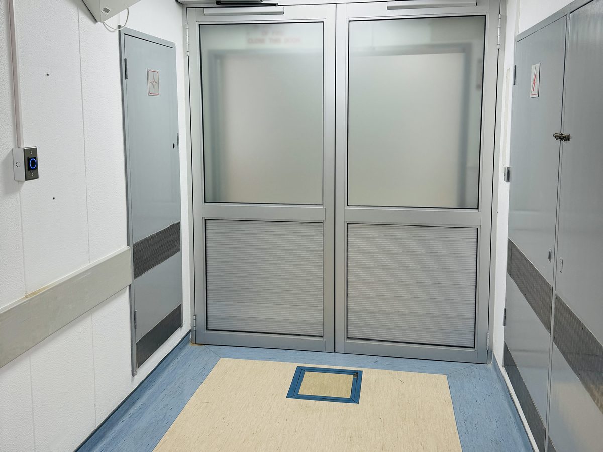 Automatic door operators Windhoek healthcare entrance commissioned on site