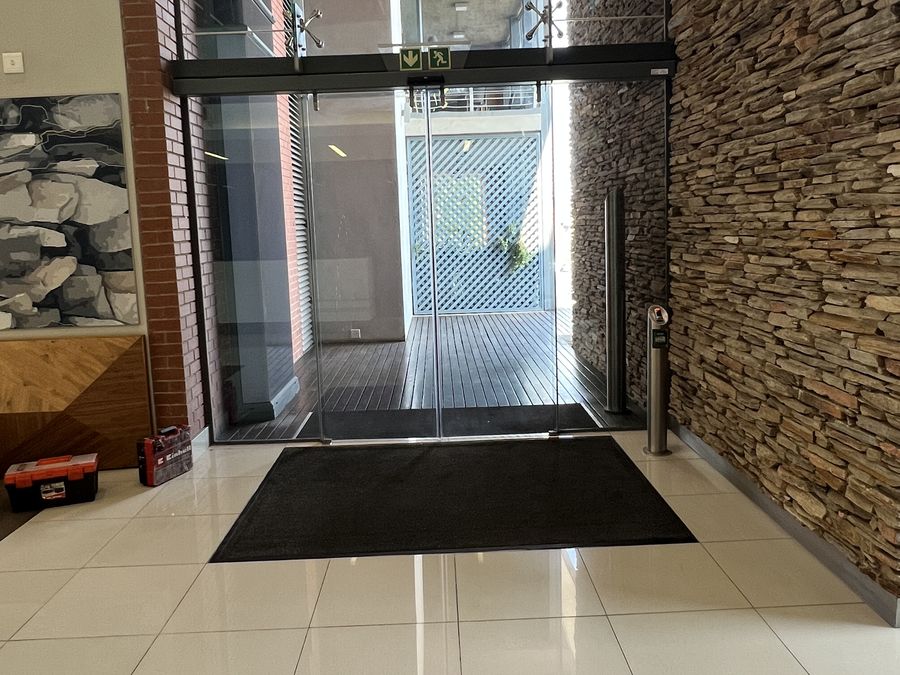 MC Automations Automatic sliding door entrance at a business park